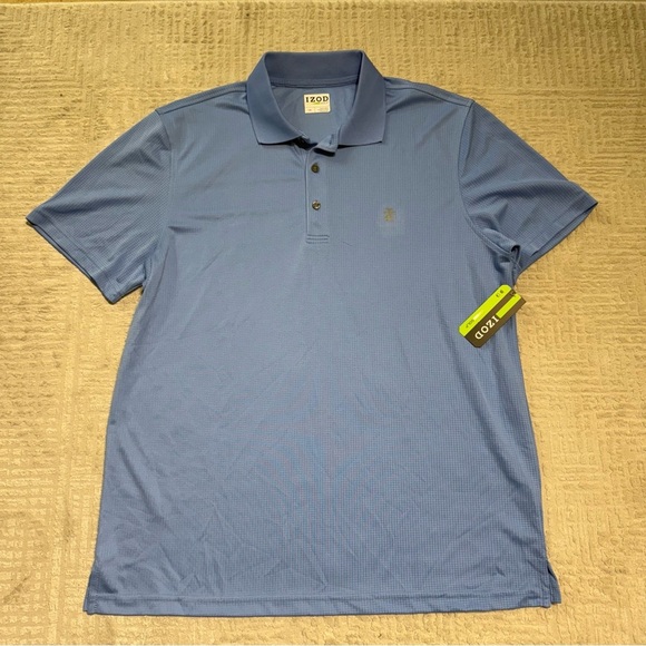 NWT IZOD Men's Performance Golf Grid Polo Riviera Blue Men’s Large - Picture 3 of 9